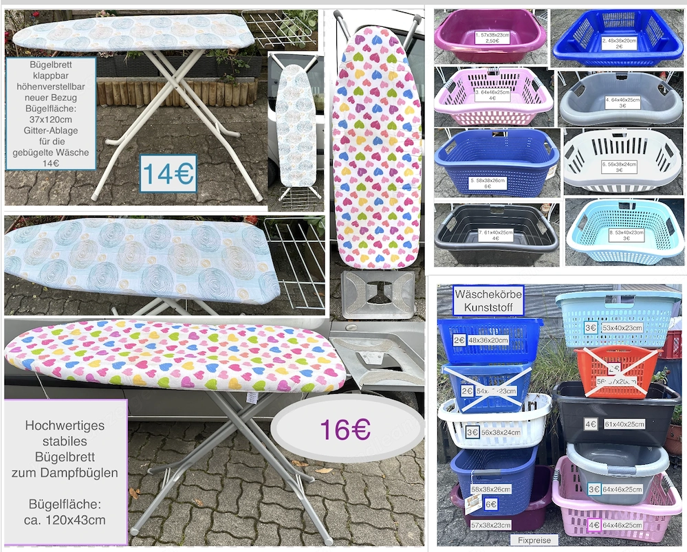 Bügelbrett ab 12  Wäschekorb ab2 