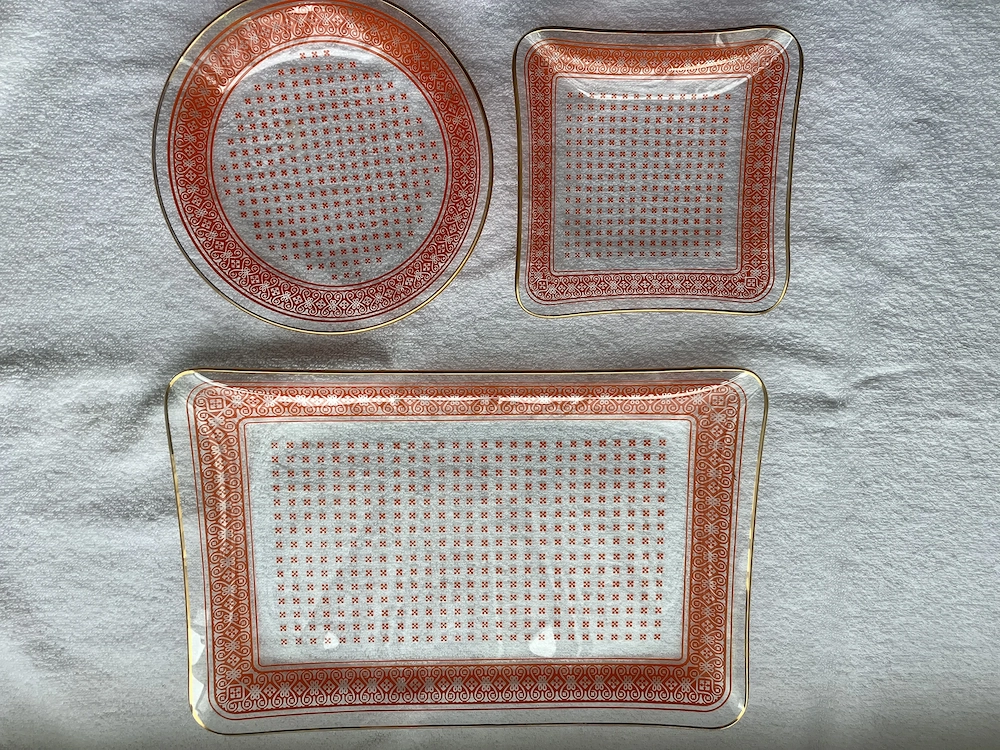 Glas Servier-Set aus Omas Zeiten 