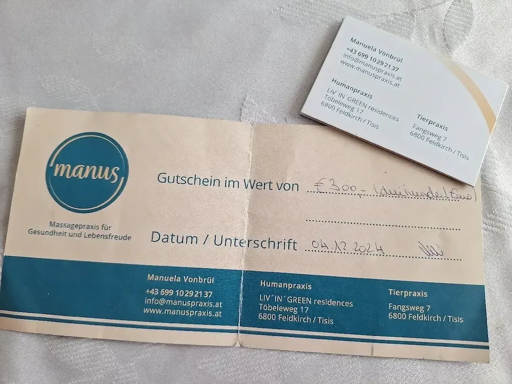 Massage Gutschein 