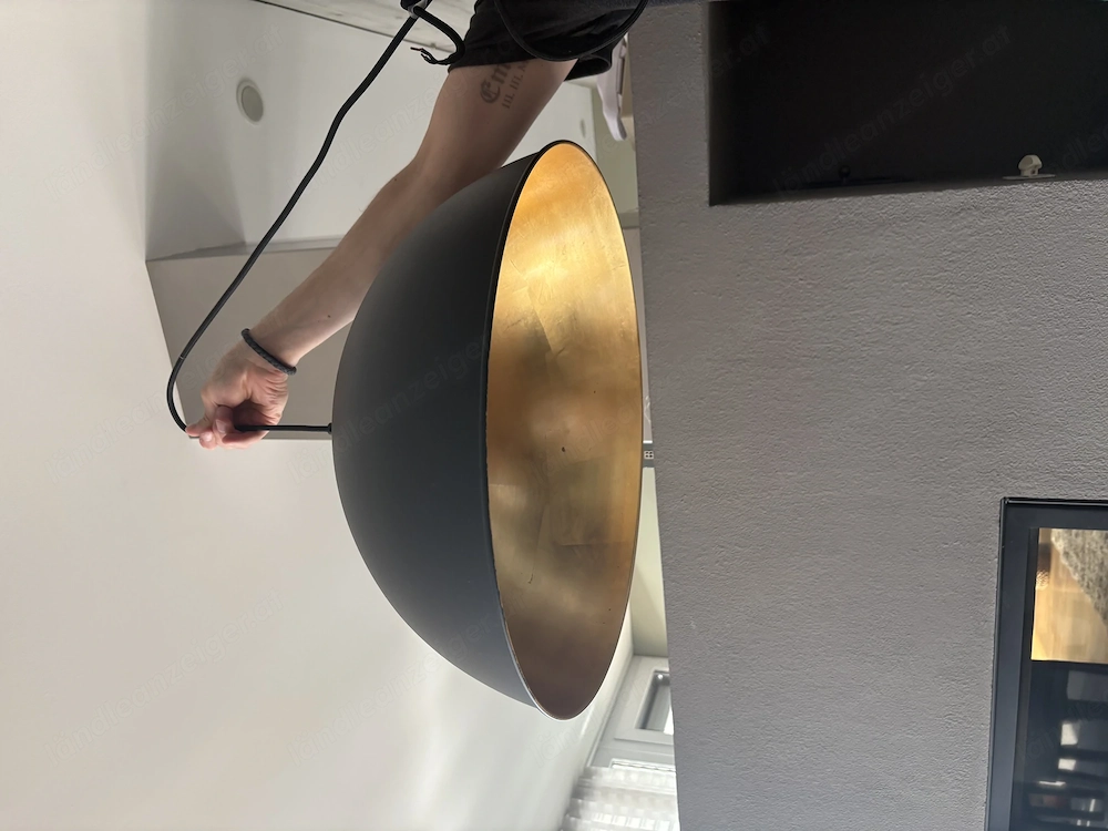 Moderne schwarz-goldene Lampen - Hängeleuchten 2 Stk.