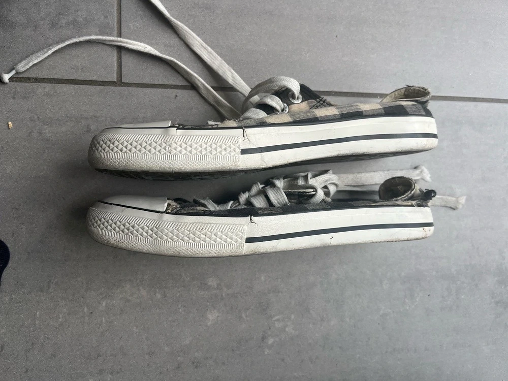 Graceland Sneaker kariert   Beige Grau Weiß   lässiger Freizeit-Look 40