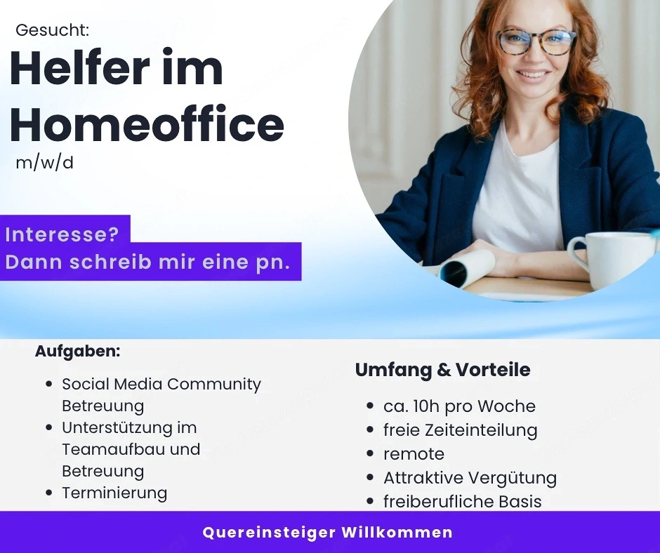 Verstärkung im Homeoffice m w d
