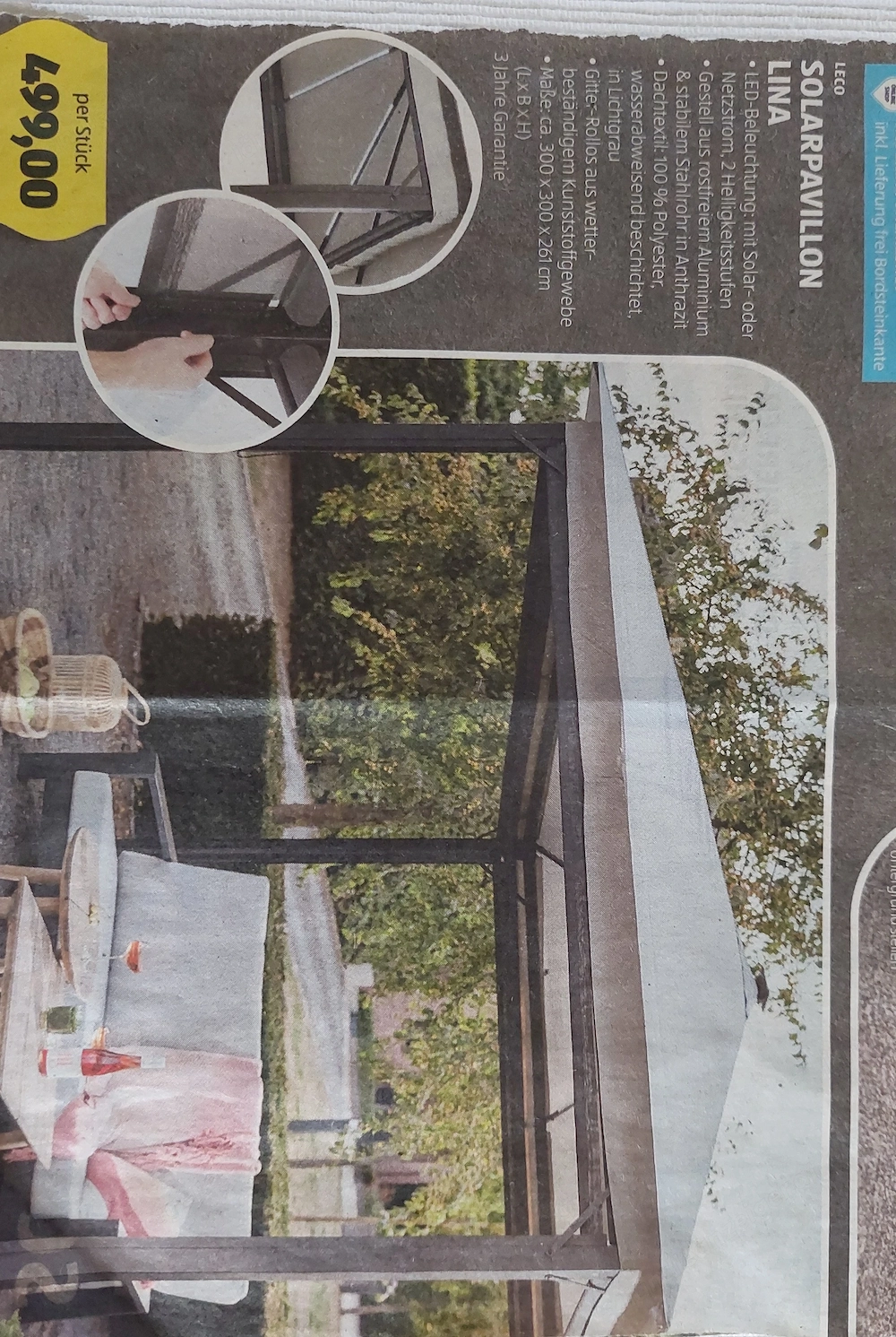 Pergola 3x3m - neu