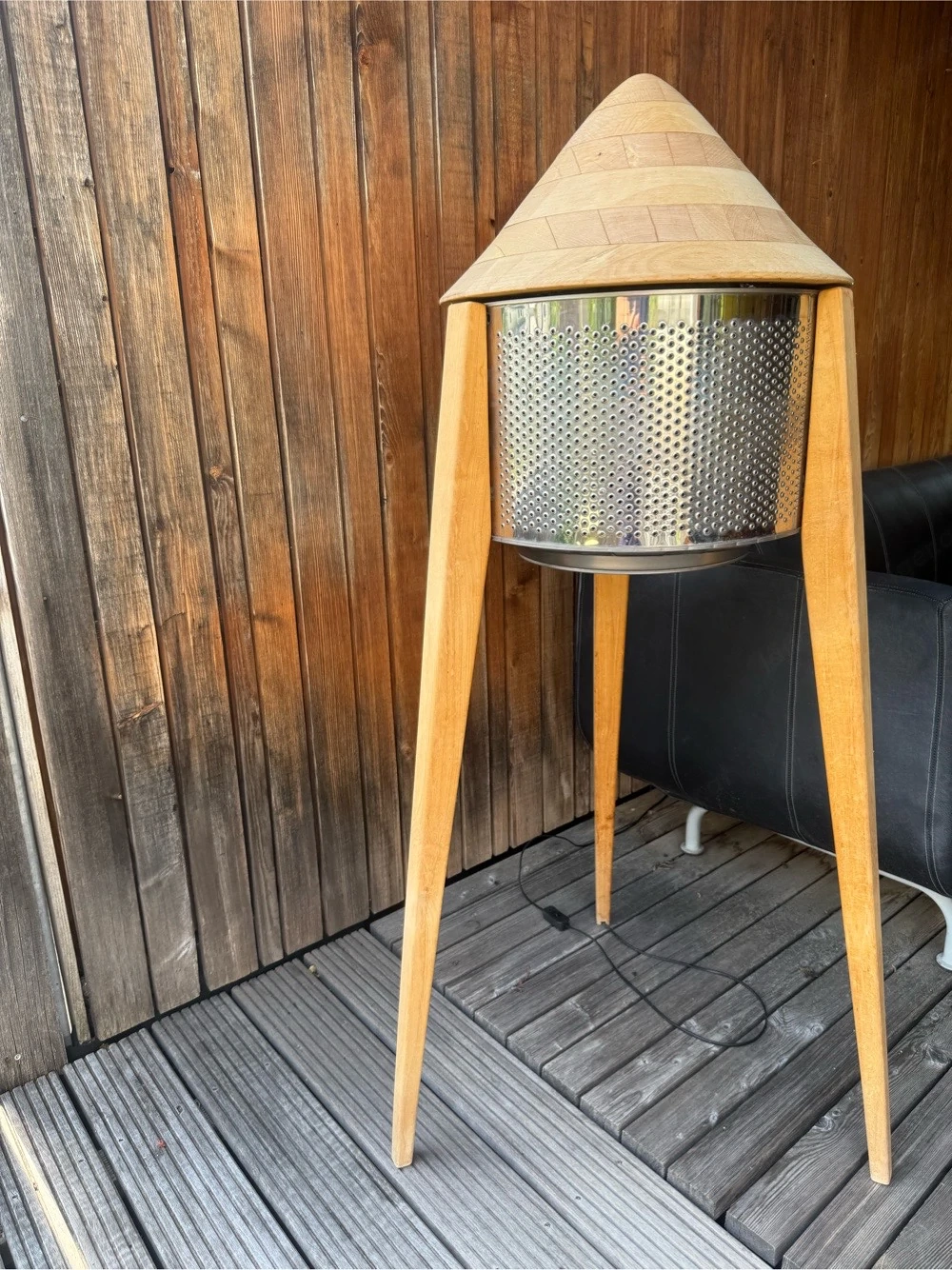 designerlampe upcycling Ahorn