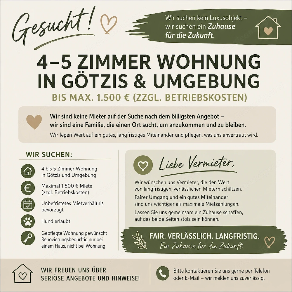 Zuhause gesucht   langfristig, verlässlich und mit Herz