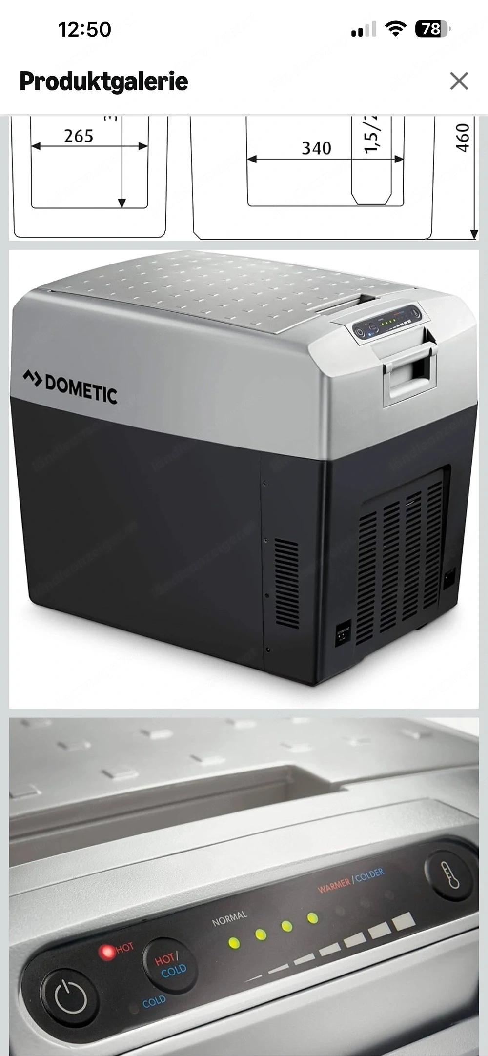 Thermoelektrische Dometic Kühlbox, elektrische kühl- und warmhaltebox,33Liter