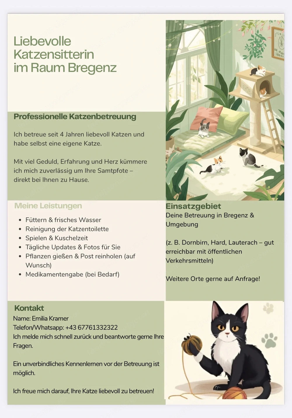 Katzensitten   Katzenbetreuung