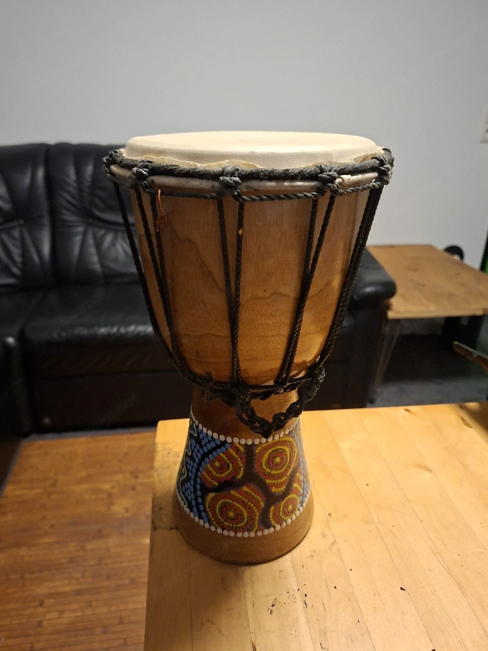 Afrika- Ägypten-Deko Set aus Holz   Maske, Anubis-Figur, Djembe & Elefanten-Buchstützen