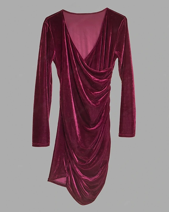 Damenkleid, rotes Samtkleid, Gr. L, Kleid 
