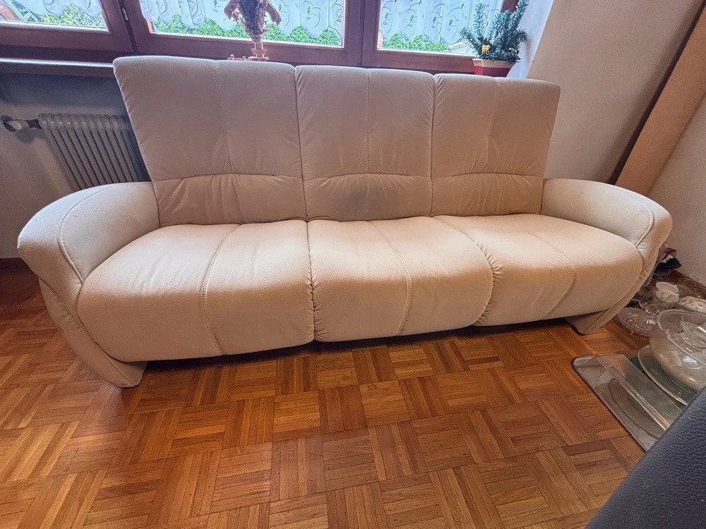 3 - Sitzer Sofa in Creme - 198 cm breit