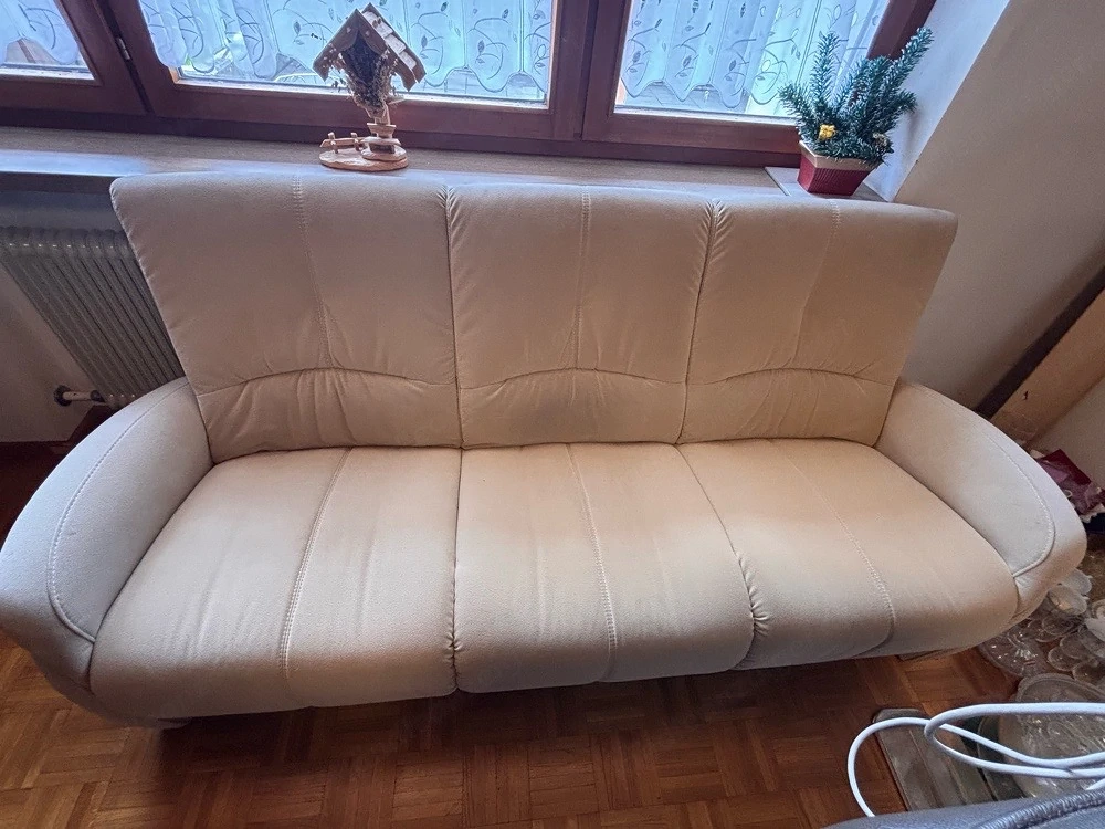 3 - Sitzer Sofa in Creme - 198 cm breit