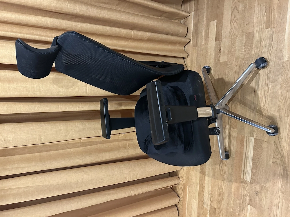 Bürostuhl höhenverstellbar, Kopfstütze, Armlehne, Sitzauflage, Neue Rollen für Parkett