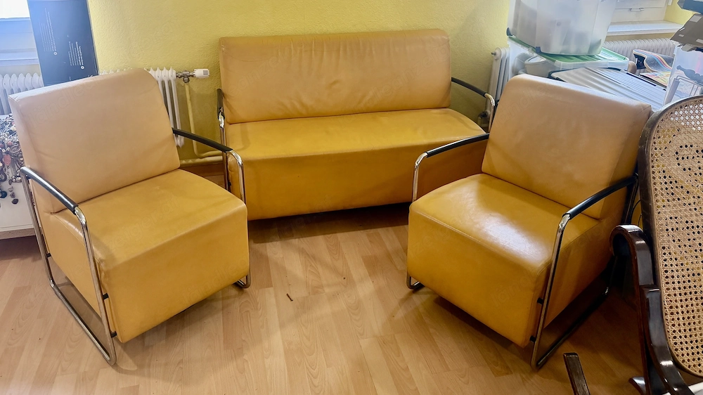 3 teilige Ledergarnitur 