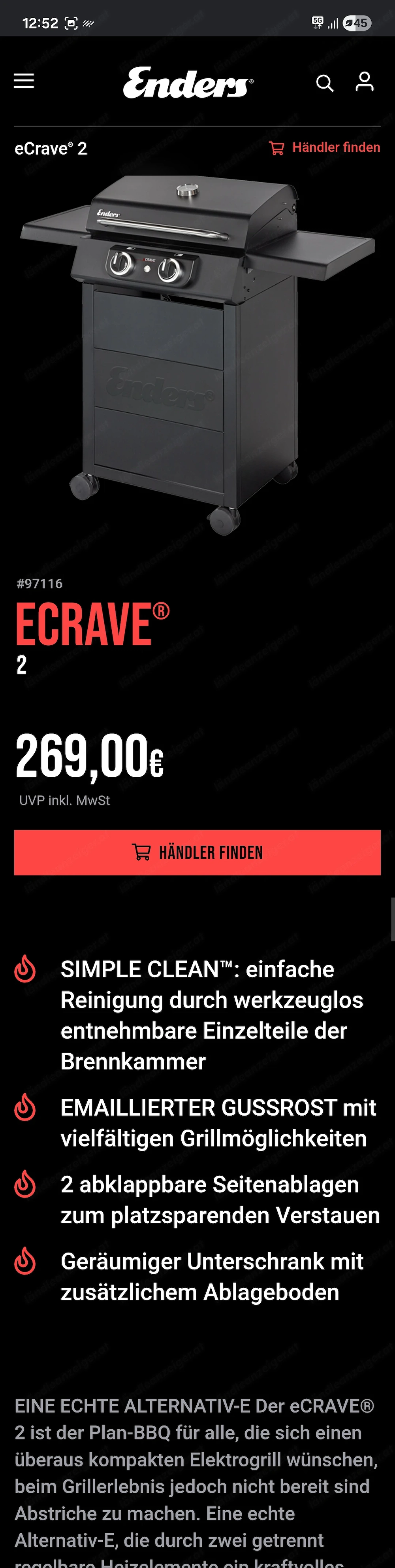 Elektrogrill Endee Deutsche Firma