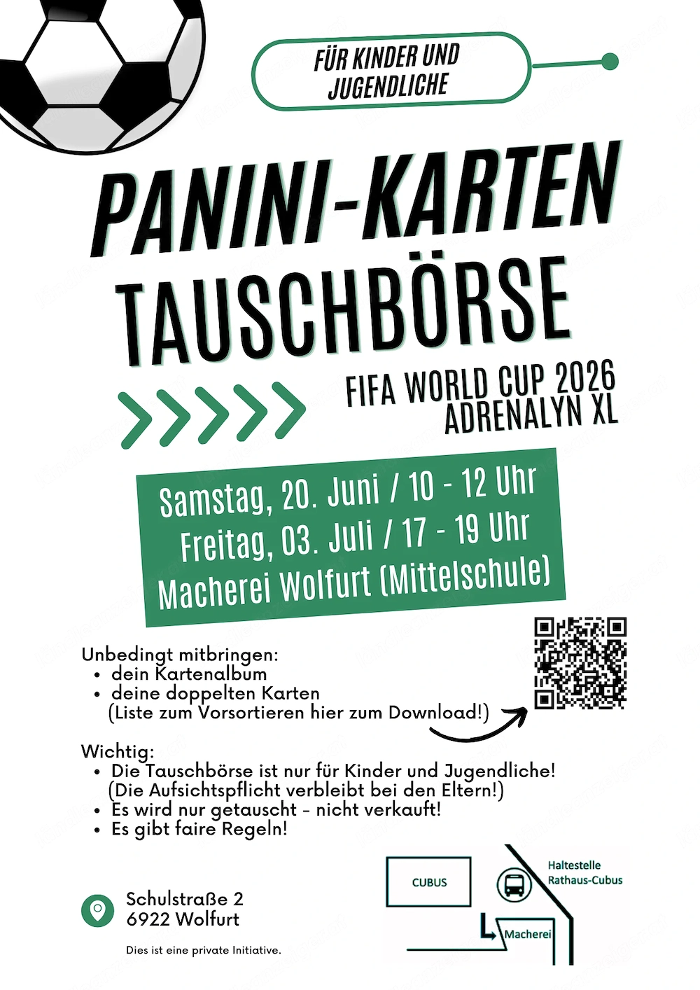 Privat organisierte Panini-Karten-Tauschbörse