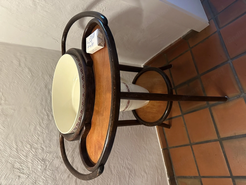 Antiker Fischel Waschständer mit Waschgarnitur   Bugholz, Jugendstil