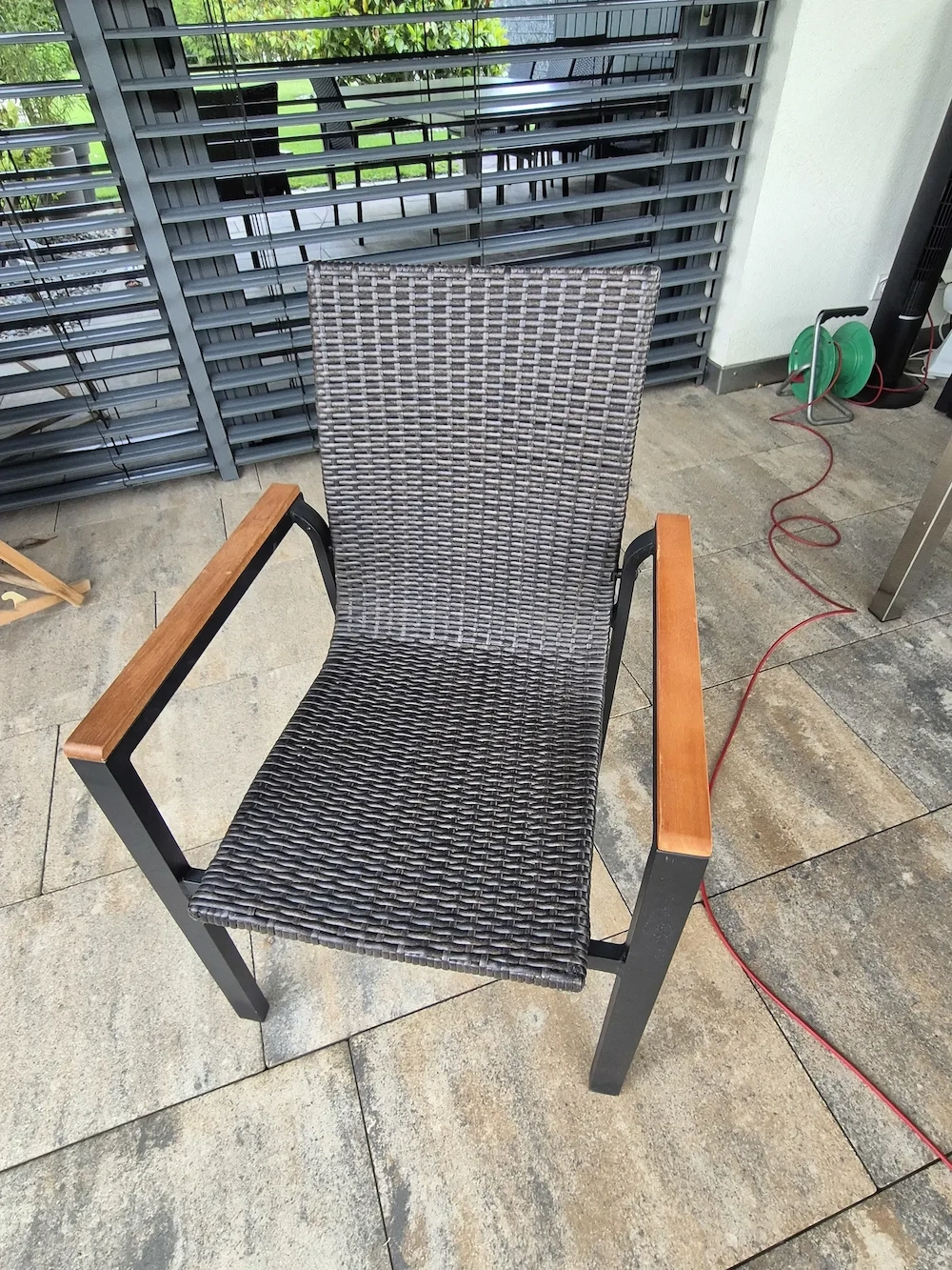 6 x Gartenstuhl Polyrattan Stahl