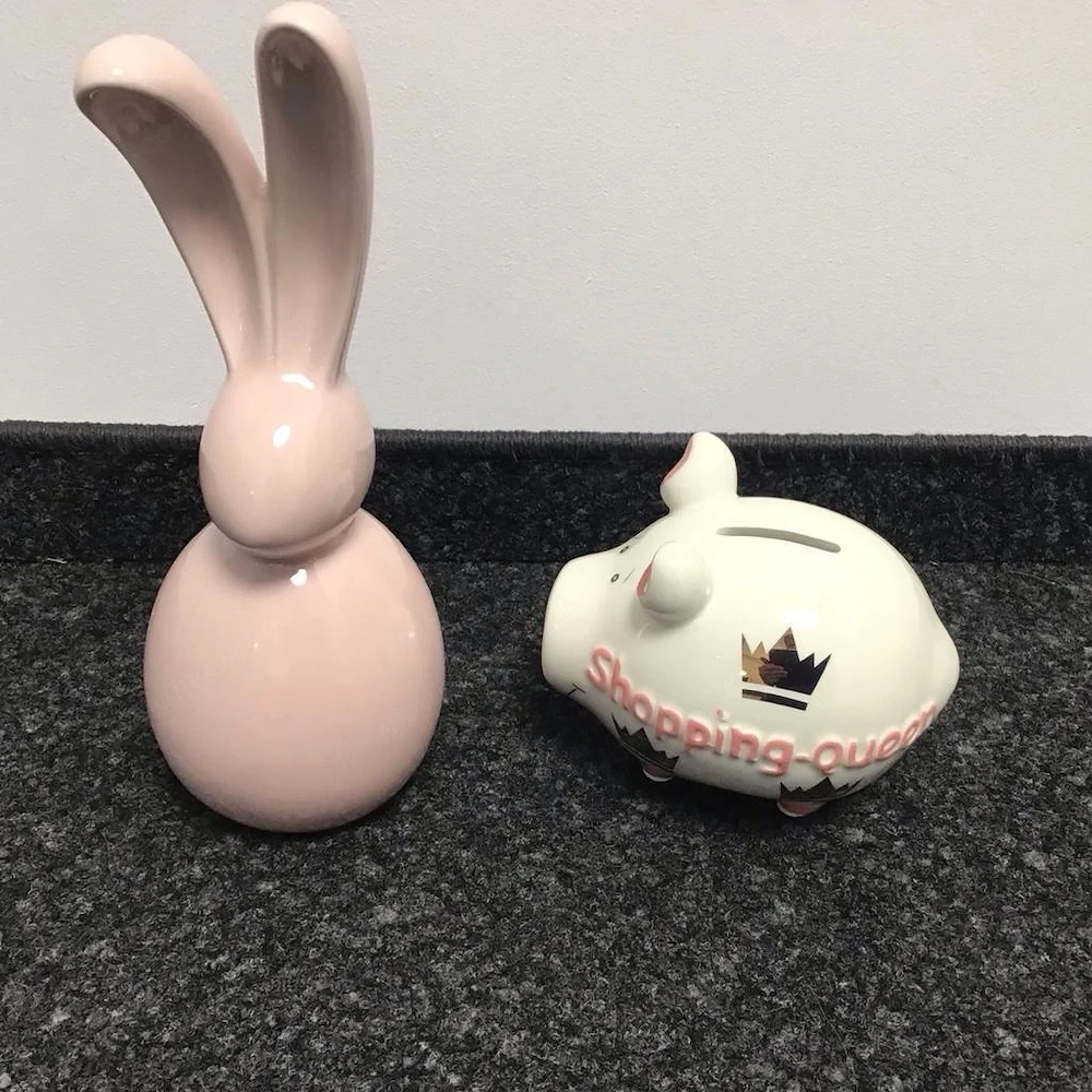 Osterhase und Sparschwein wie neu