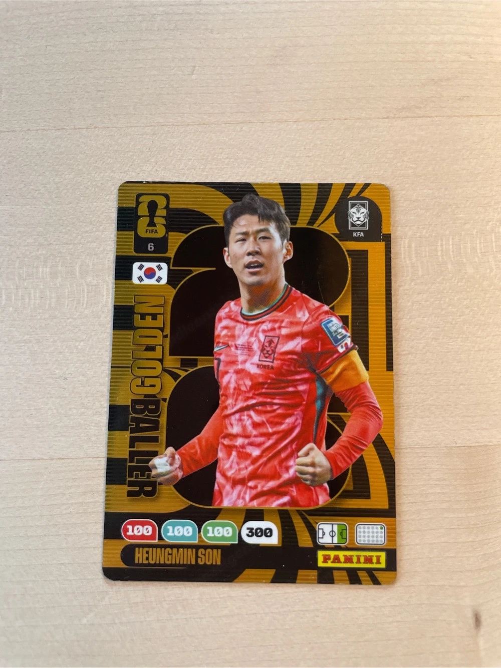 Panini WM Karte Heungmin Son Golden Baller