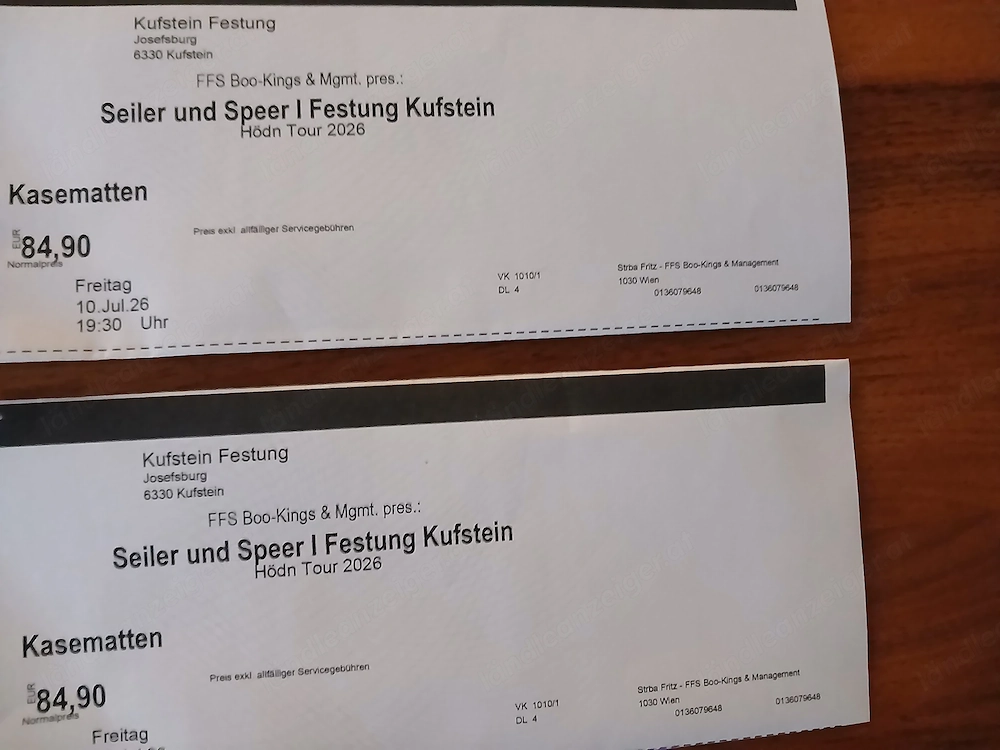 Tickets für Sailer und Speer Konzert in Kufstein