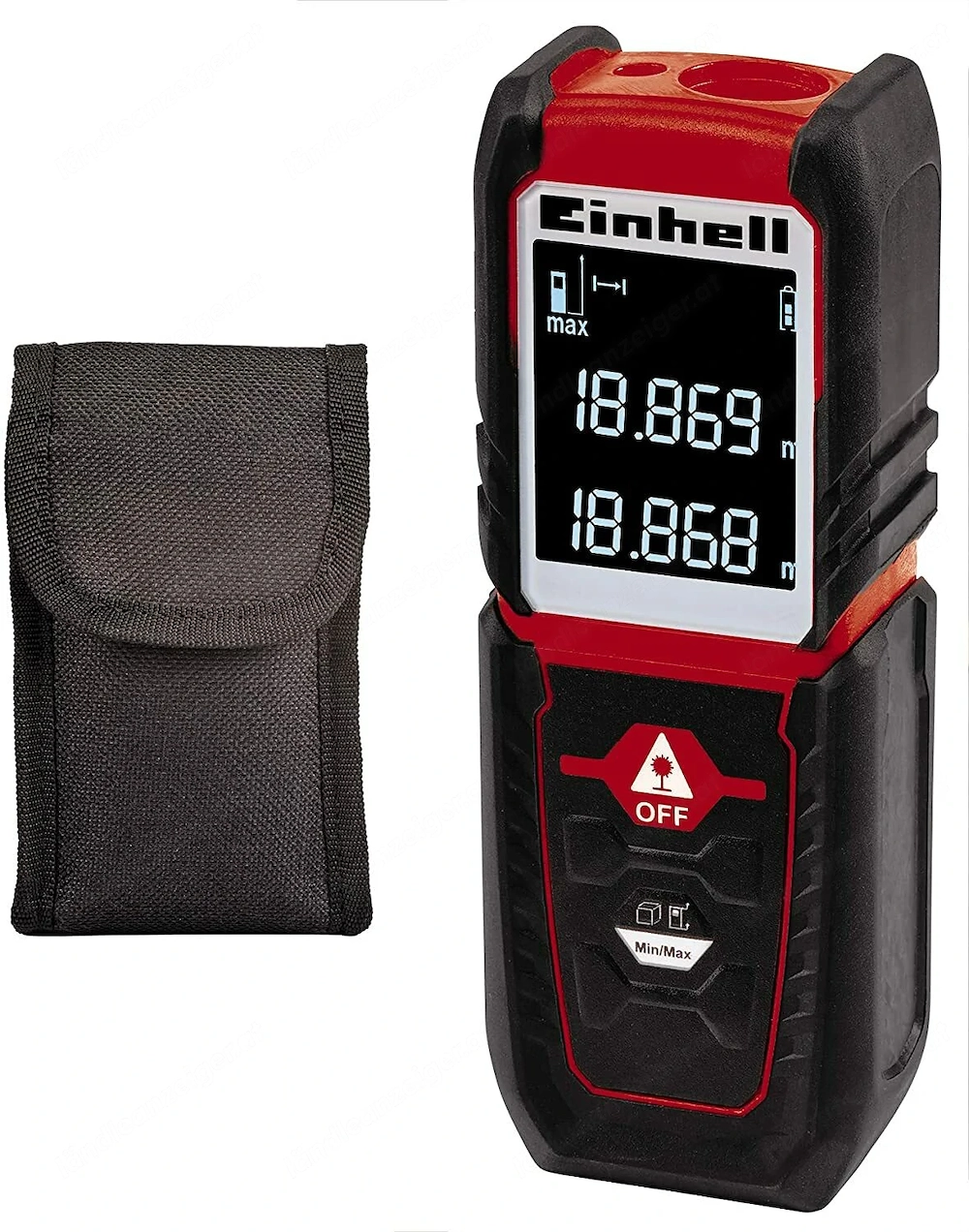 Einhell Laser-Distanzmesser TC-LD 25 (bis 25 m, Messreferenz Vorder- o. Hinterkante, Dauermessung, A