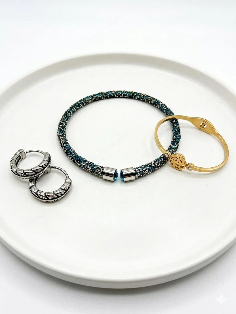 3-tlg. Schmuckset - Edelstahl - Neu & Elegant (Kette, Armband & Ohrringe)