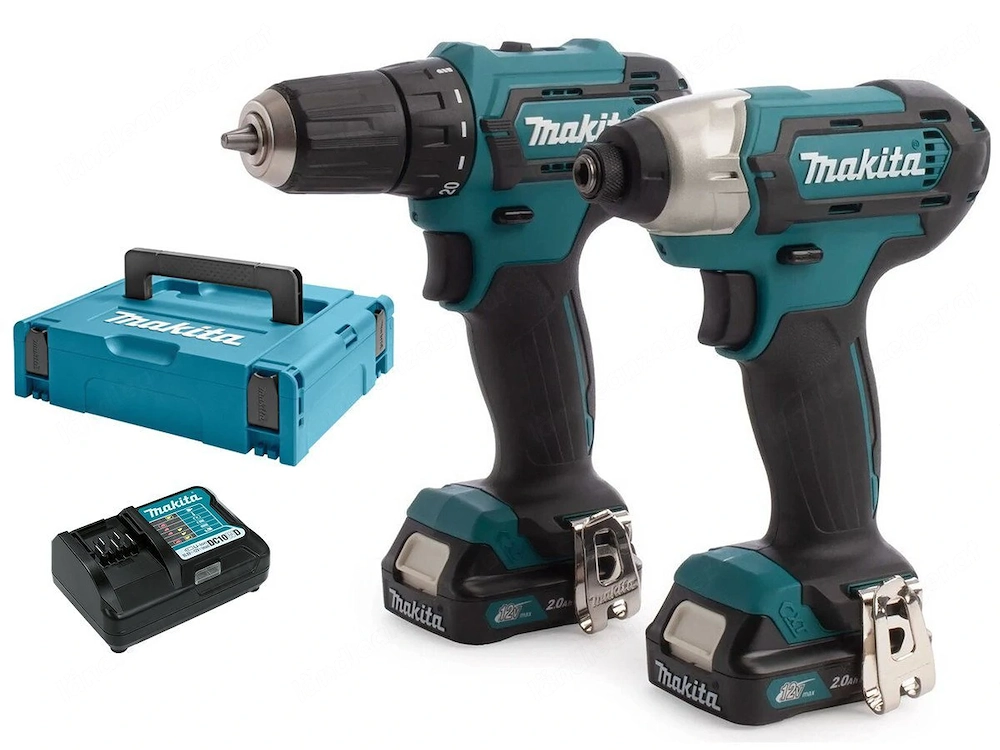 Makita Bohr und Schlagschrauber Set CLX228AJ mit 2 Akkus Ladegeraet und Koffer