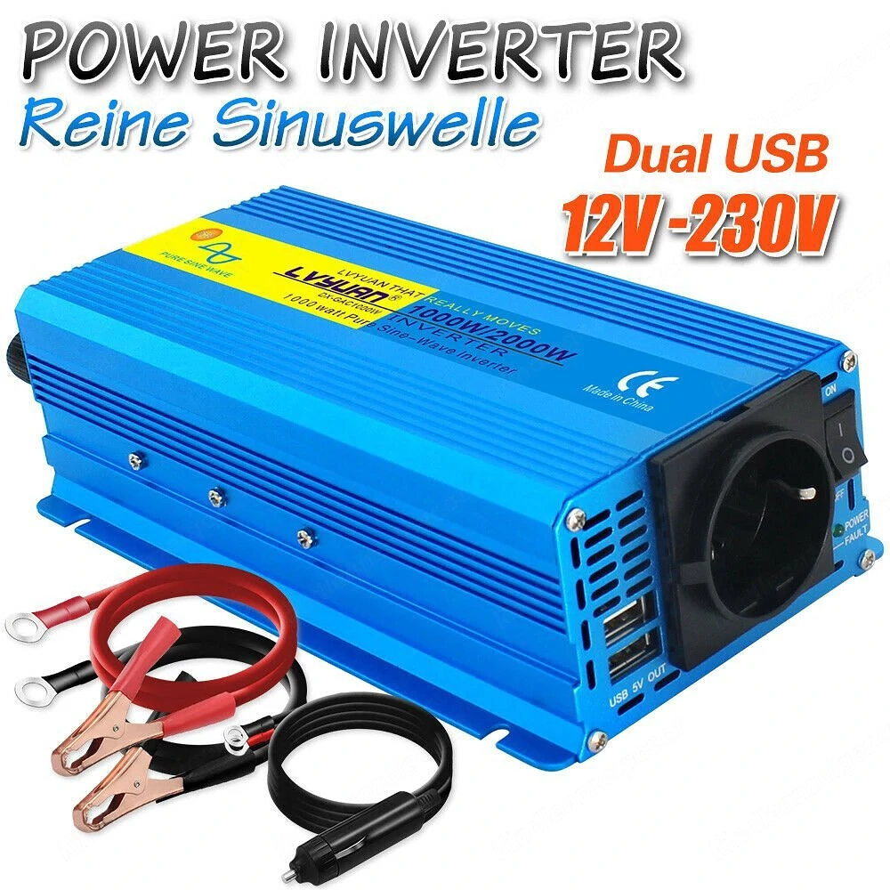 Artikel: Voltage converter 1000w 2000w pure sine wave inverter 12V to 230V inverter Hochwertiger Art
