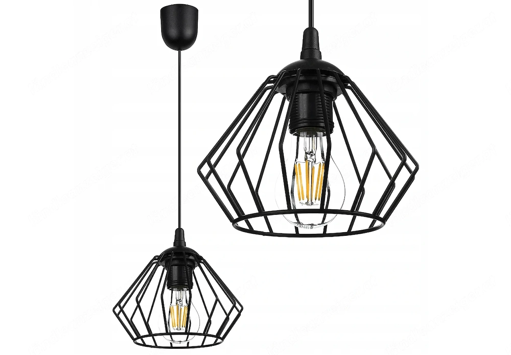 Artikel: 10x ceiling lamp hanging light black metal wire vintage industrial retro Hochwertiger Artik