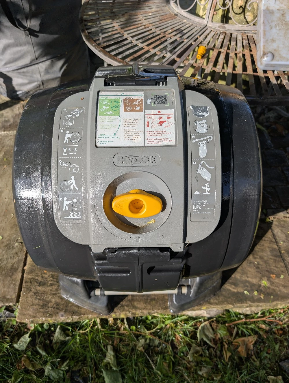 Hozelock 4001 0000 Easymix 2in1 Komposter, Schwarz