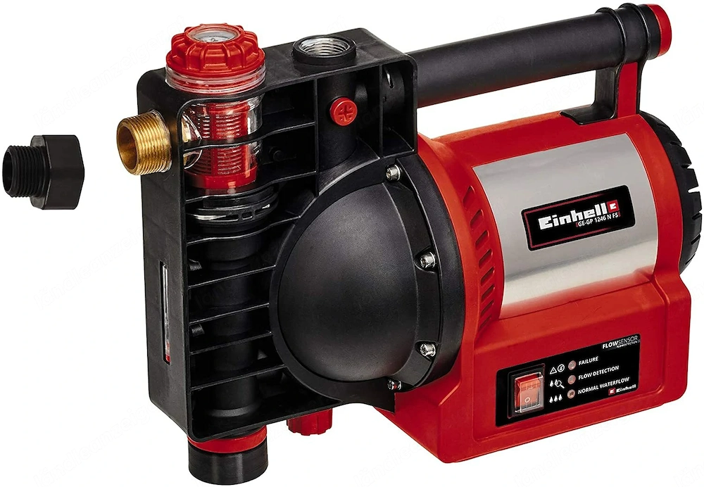 Einhell Gartenpumpe GE GP 1246 N FS 1.200 Watt 4.600 l h 5 bar Foerderdruck Wasserfuell Schmutz Saug