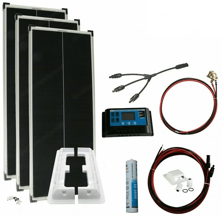 Komplettpaket Solarpanel 300 Watt Solaranlage fuer Camper Wohnwagen Wohnmobile