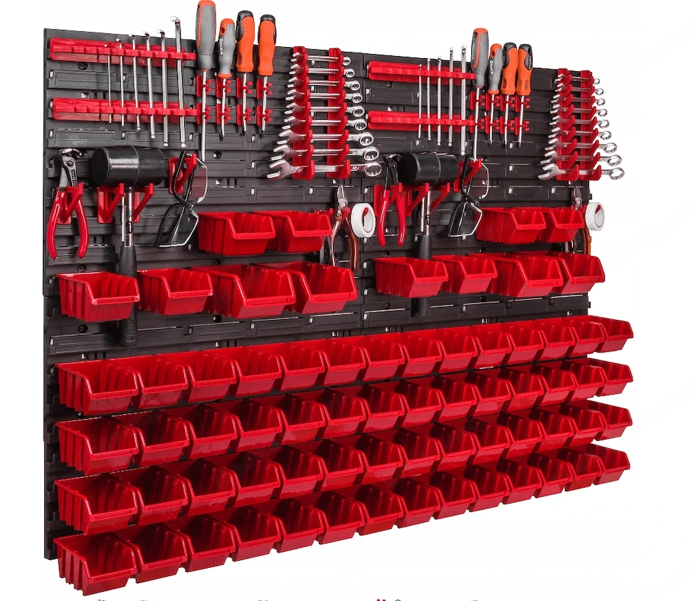 BESTSELLER Werkzeugwand 115x78 Set Werkzeughaltern mit Lochwand Lagersystem Warkzeuglochwand Wandreg
