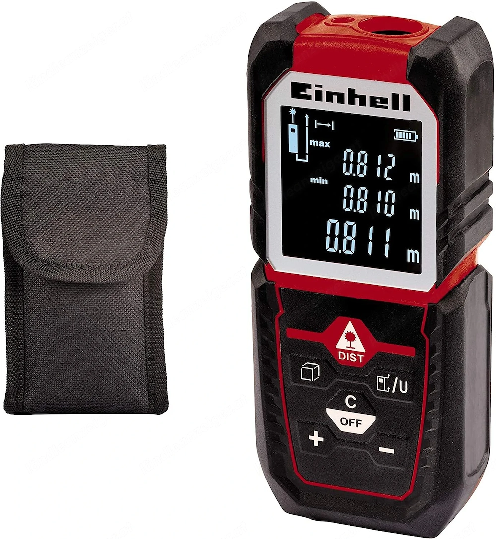 Einhell Laser Distanzmesser TC LD 50 bis 50 m Messreferenz Vorder Hinterkante oder Anschlagplatte Py