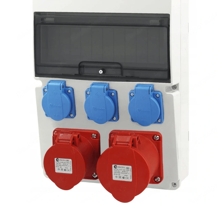 Artikel: #SALE# Electrical wall distributor 3x SCHUKO 1x CEE 16A 1x CEE 32A construction power box H