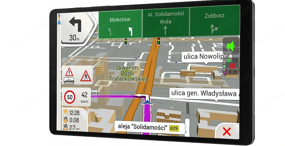 Navigation fuer LKW Bus PKW Camper iGO ANDROID mit Samsung Tablet mit Halter und Ladegeraet 12 24V