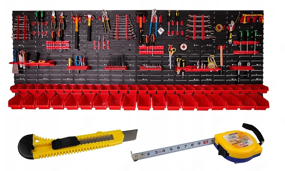 BESTSELLER Werkzeugwand 230x78 Set Werkzeughaltern mit Lochwand Lagersystem Warkzeuglochwand Wandreg