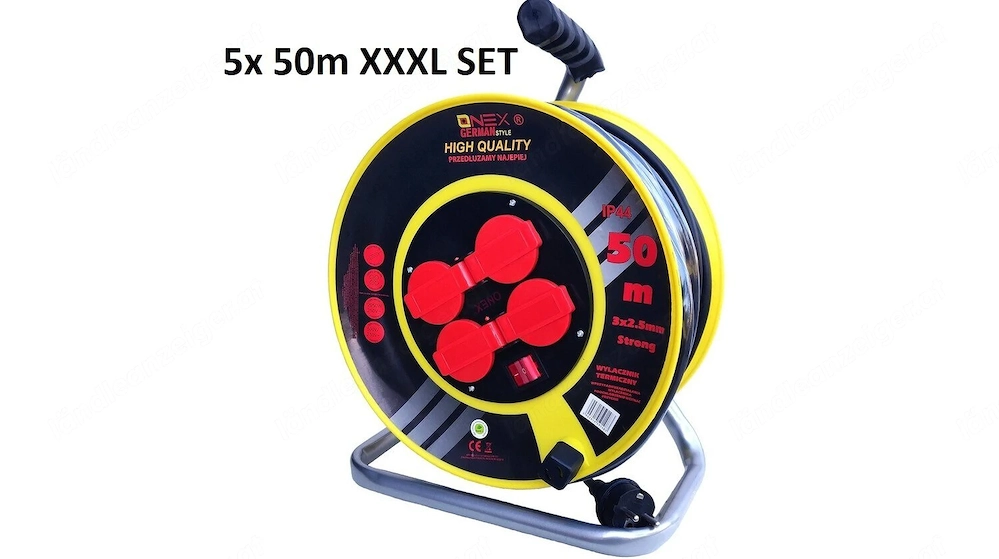 Artikel: 5x cable drum extension cable 50m 3x2.5mm Hochwertiger Artikel aus unserem Online-Shop