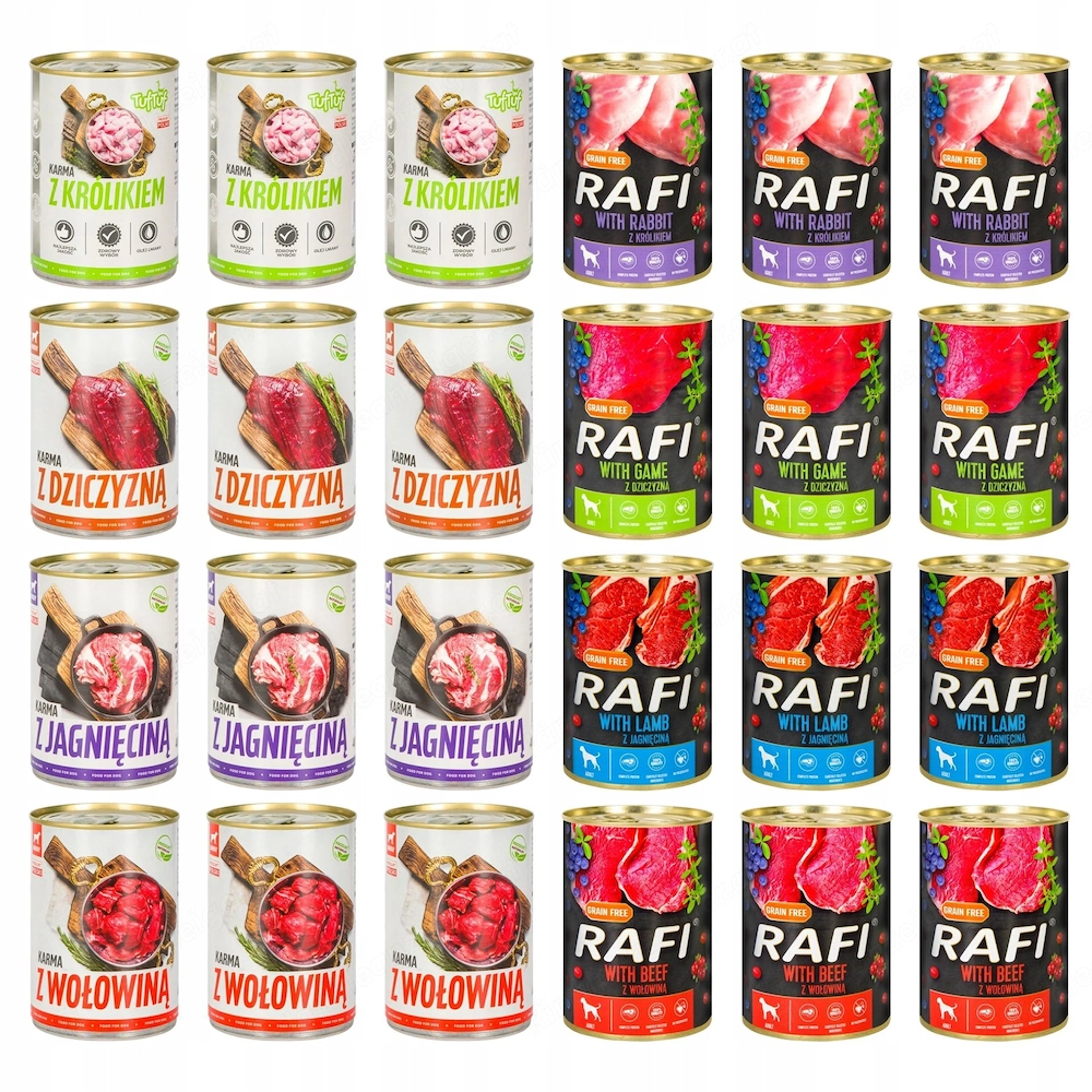 Artikel: 48x Mix Premium Dog Food Wet Food Mix Vital Rafi Can 400g each Hochwertiger Artikel aus uns