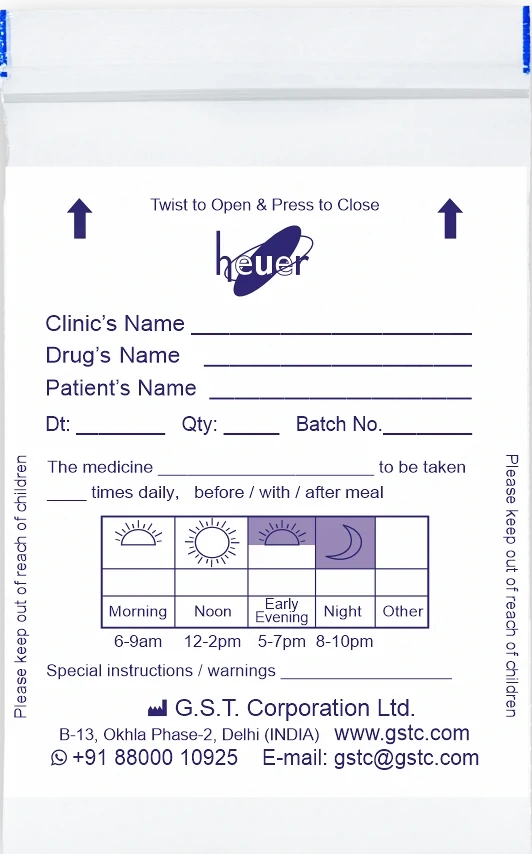 Medical Medicine Ziplock Pouches with Easy Seal