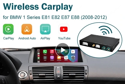 Wireless Apple CarPlay Android Auto Interface fuer BMW 1 Serie E81 E82 E87 E88 2008 2012 mit Mirror