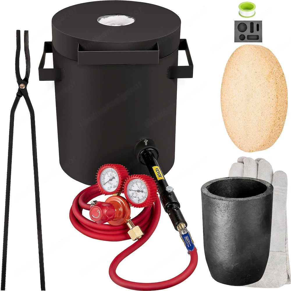 Schmelzofen 4 KG Gas Metall Schmelzofen Propan Ton Grafit Tiegel Schmiedeofen fuer Edelmetall Schmel