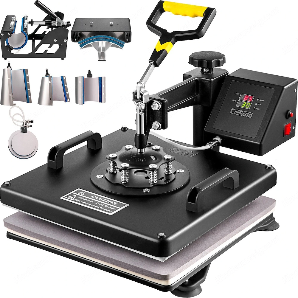 Digital Premium Heisspresse 8 in 1 fuer Textil Transferpresse Textilpresse mit Plattenpresse von 38