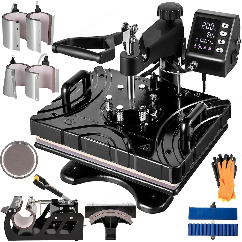 Artikel: Digital Premium Heat Press 10 in 1 Transfer Press Black 38x30cm Hot Press Machine Textile P