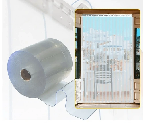 Artikel: Strip curtain PVC transparent plain supermarkets industry 300mm width x 3mm thickness x 25m