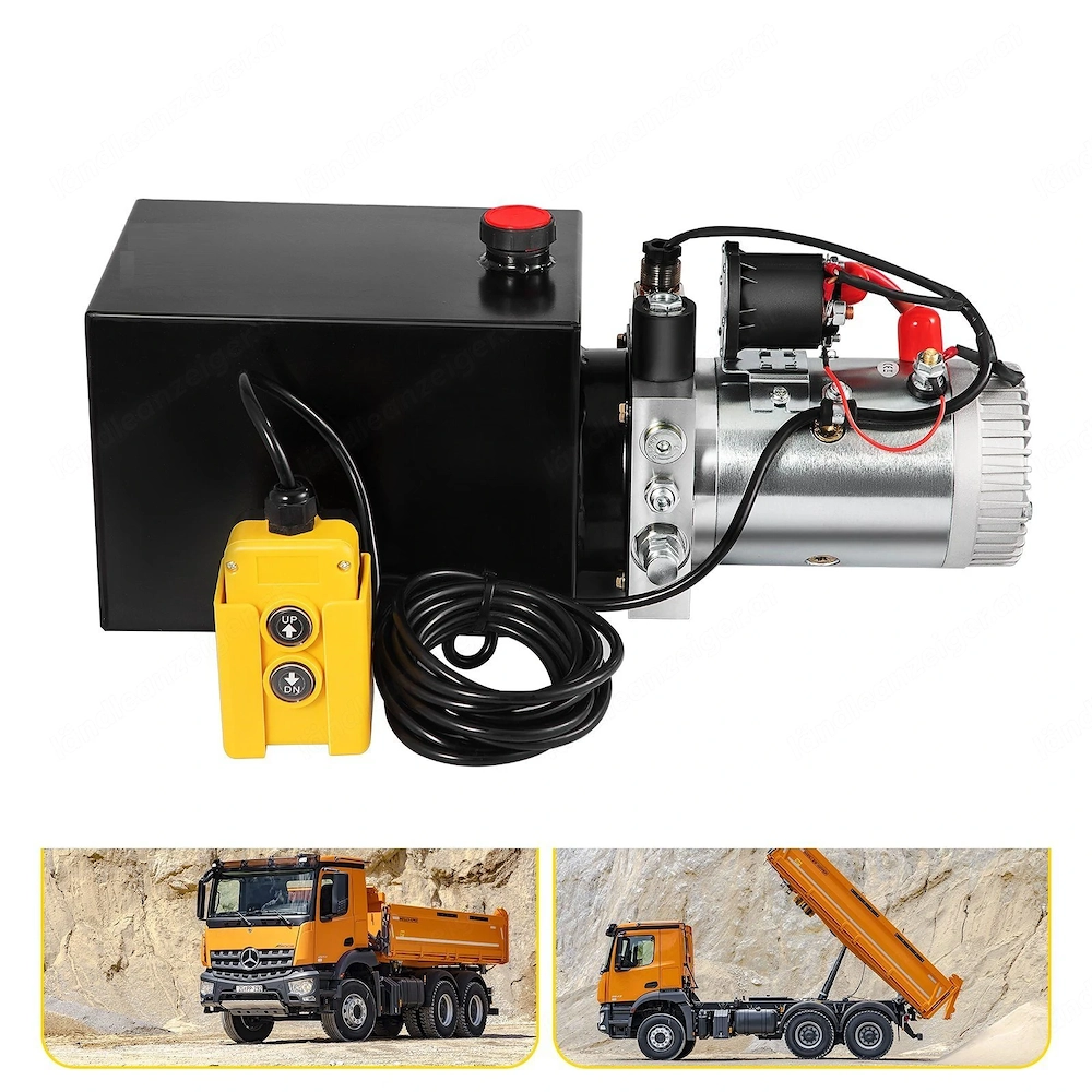AGGREGAT mit FERNBEDIENUNG 6l Hydraulikaggregat Hydraulikpumpe 12V Volt Lkw Kipper Anhaenger Hydraul