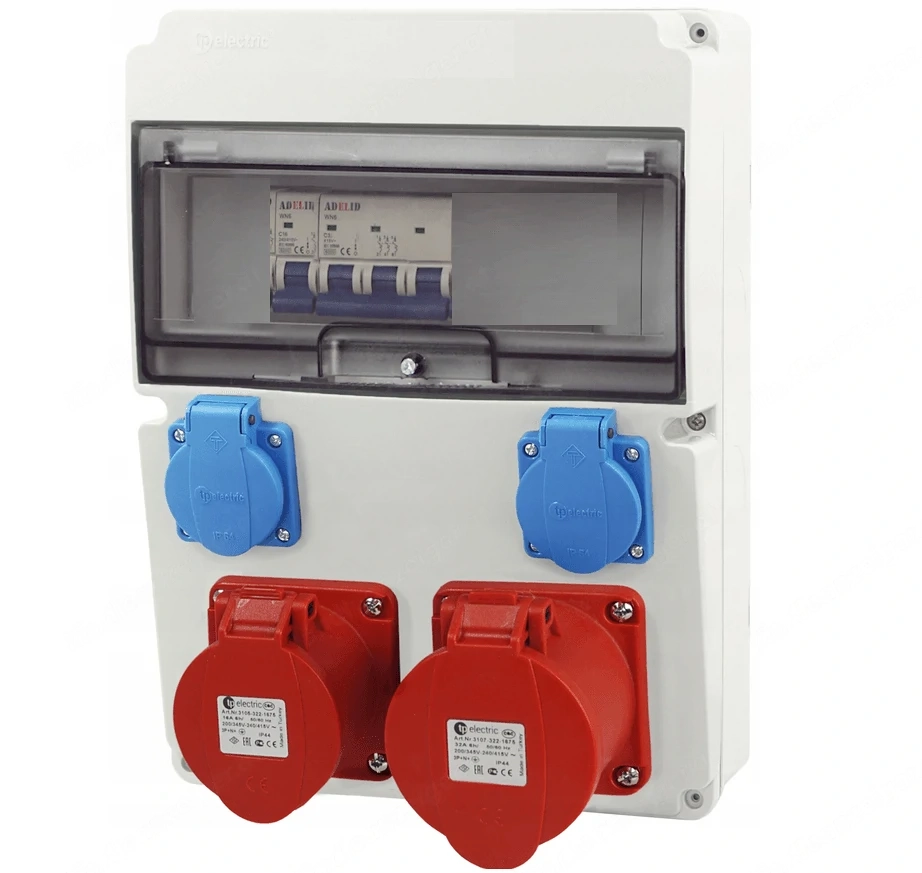 Artikel: SALE Elektro Wandverteiler 2x SCHUKO 1x CEE 16A 1x CEE 32A Baustrom Kasten Hochwertiger Art
