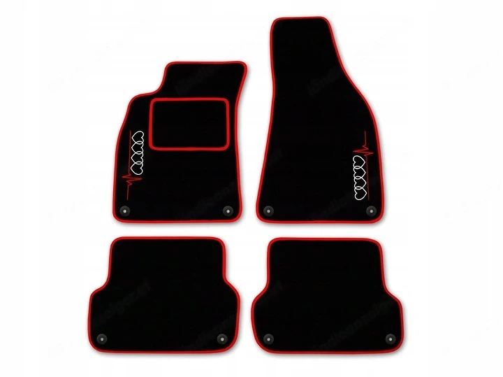 Handmade Velourmatten Fussmatten SET FARBWAHL fuer AUDI A6 C6 2004 2006 STICKEREI