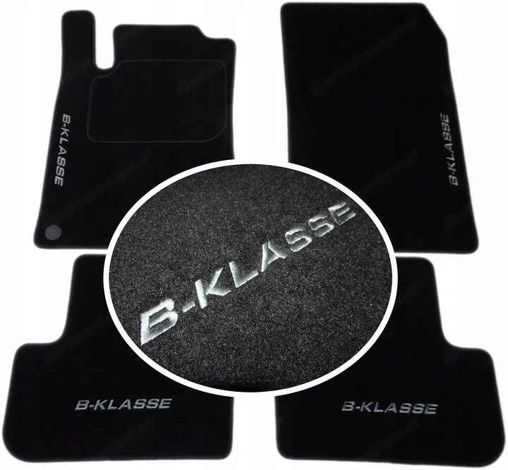 Handmade premium fussmatten velour set farbwahl fuer mercedes b klasse w246 stickerei