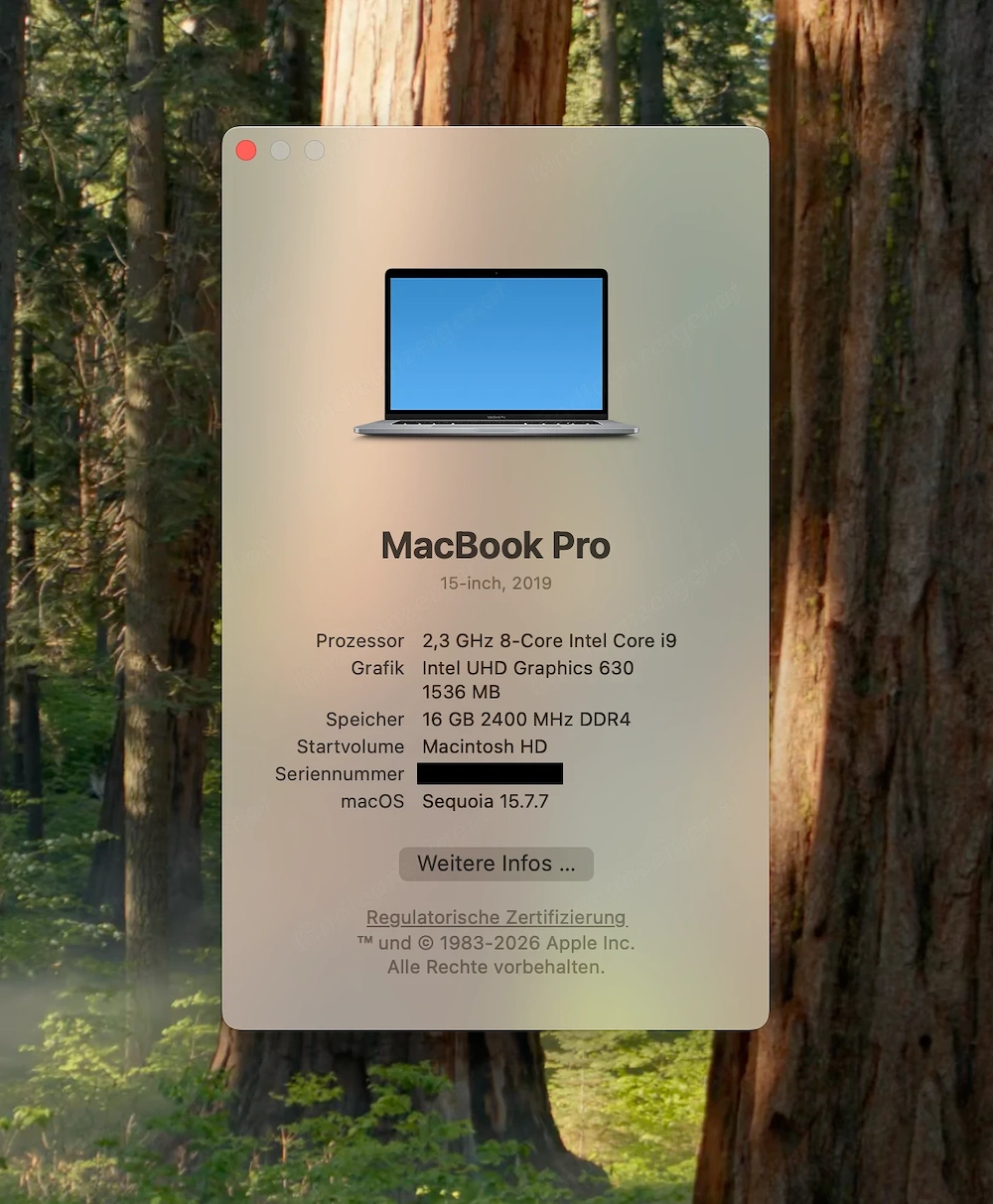 Apple MacBook Pro 15" 2019 | i9 8-Core | 16 GB RAM | 512 GB SSD | Top Zustand